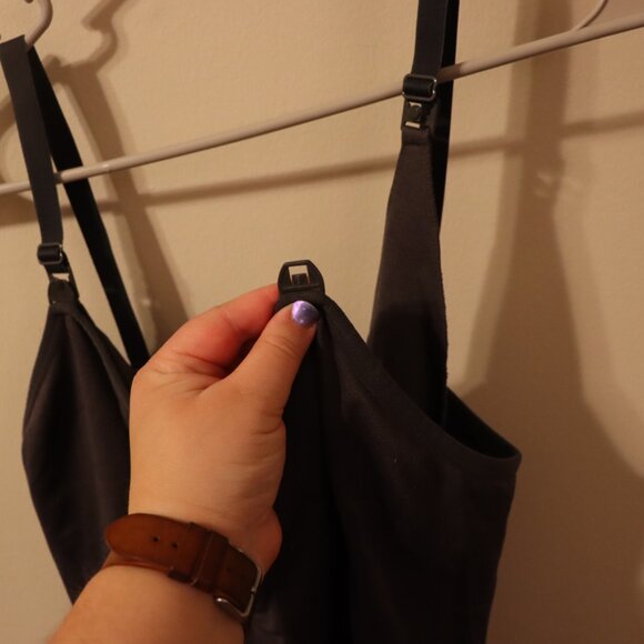Grey nursing tank top, light used, some pilling discounted for this reason, L - Picture 2 of 5